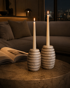 Travertine Petite Tea Light Holder — Set of 2 — detail view 10