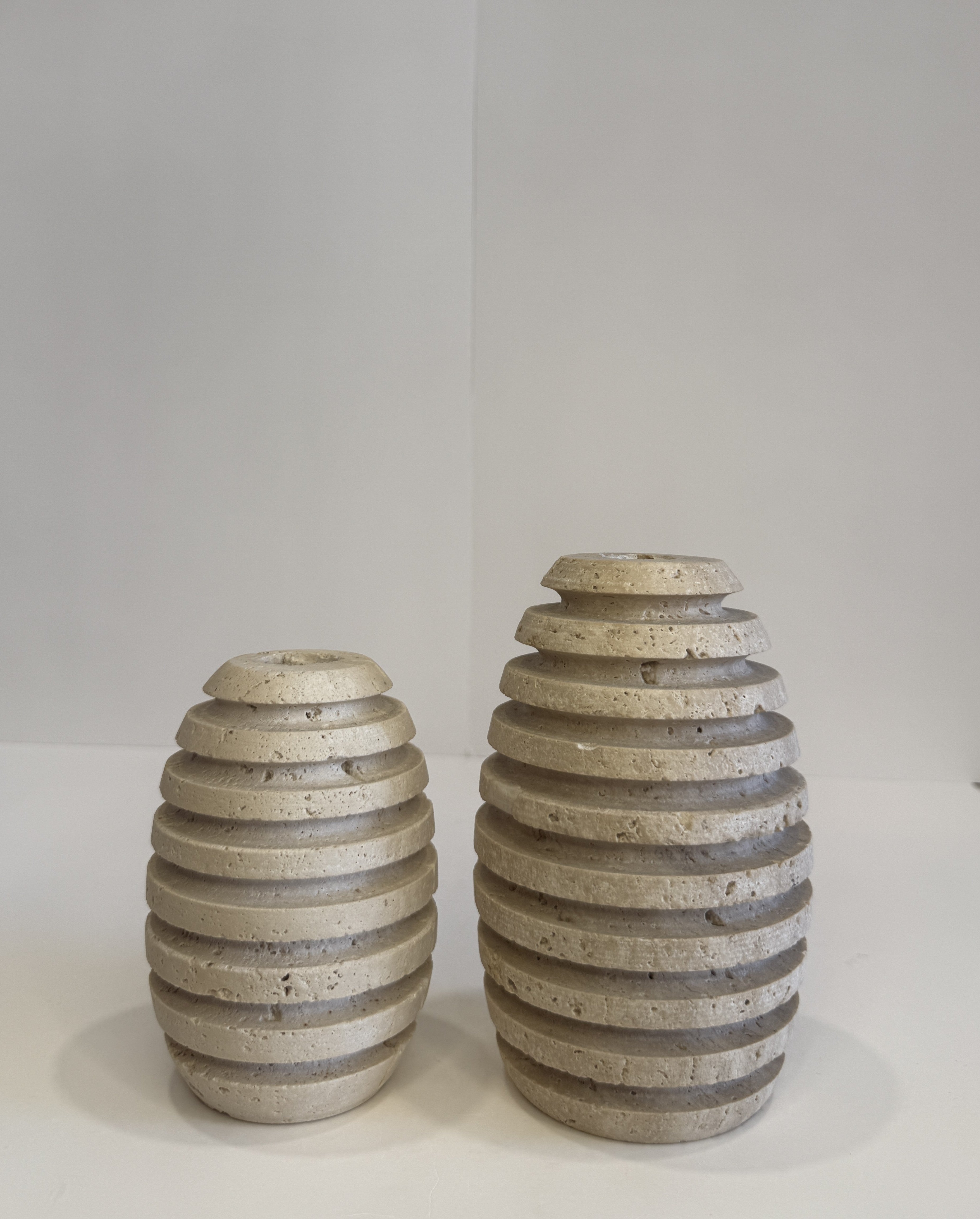 Travertine Petite Tea Light Holder — Set of 2 — detail view 1
