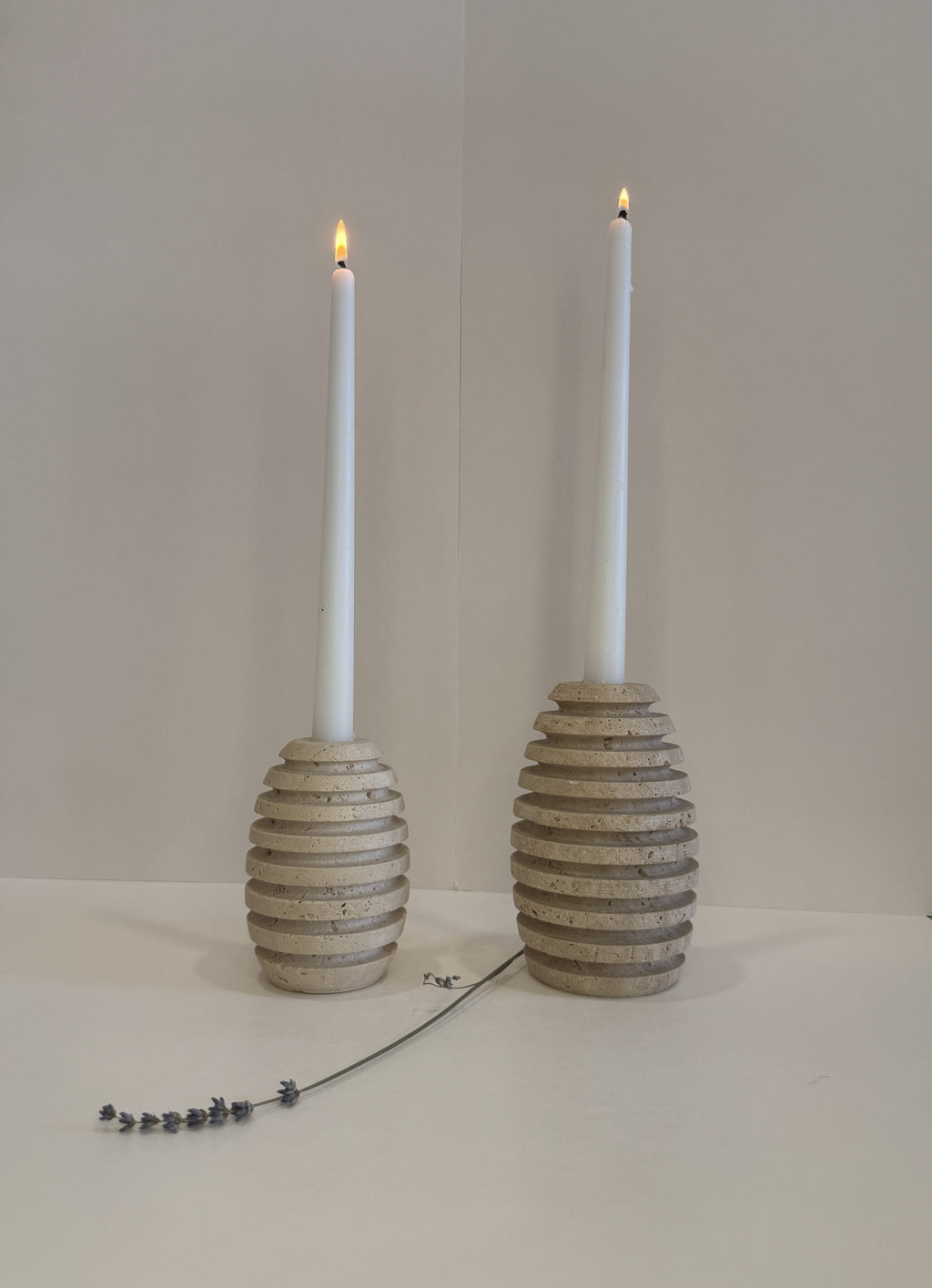 Travertine Petite Tea Light Holder — Set of 2 — detail view 2