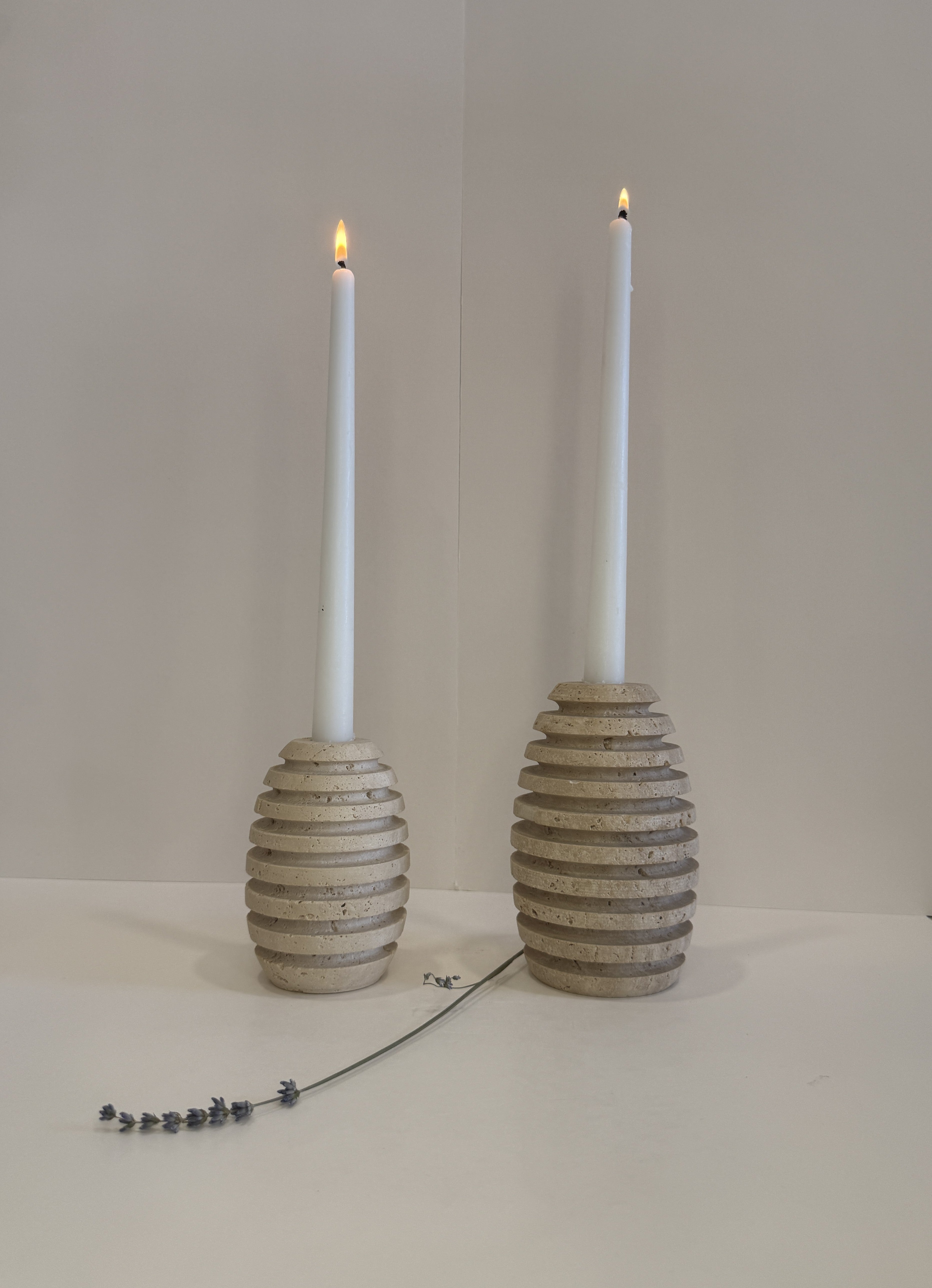 Travertine Petite Tea Light Holder — Set of 2 — detail view 2