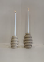 Travertine Petite Tea Light Holder — Set of 2 — detail view 3