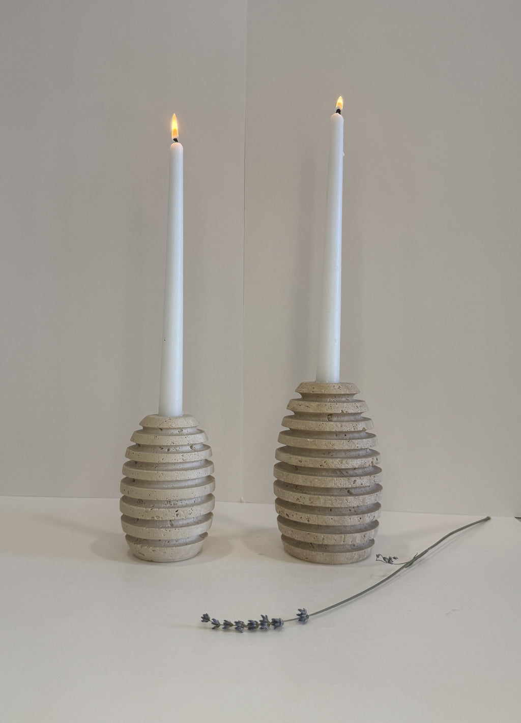 Travertine Petite Tea Light Holder — Set of 2 — detail view 5