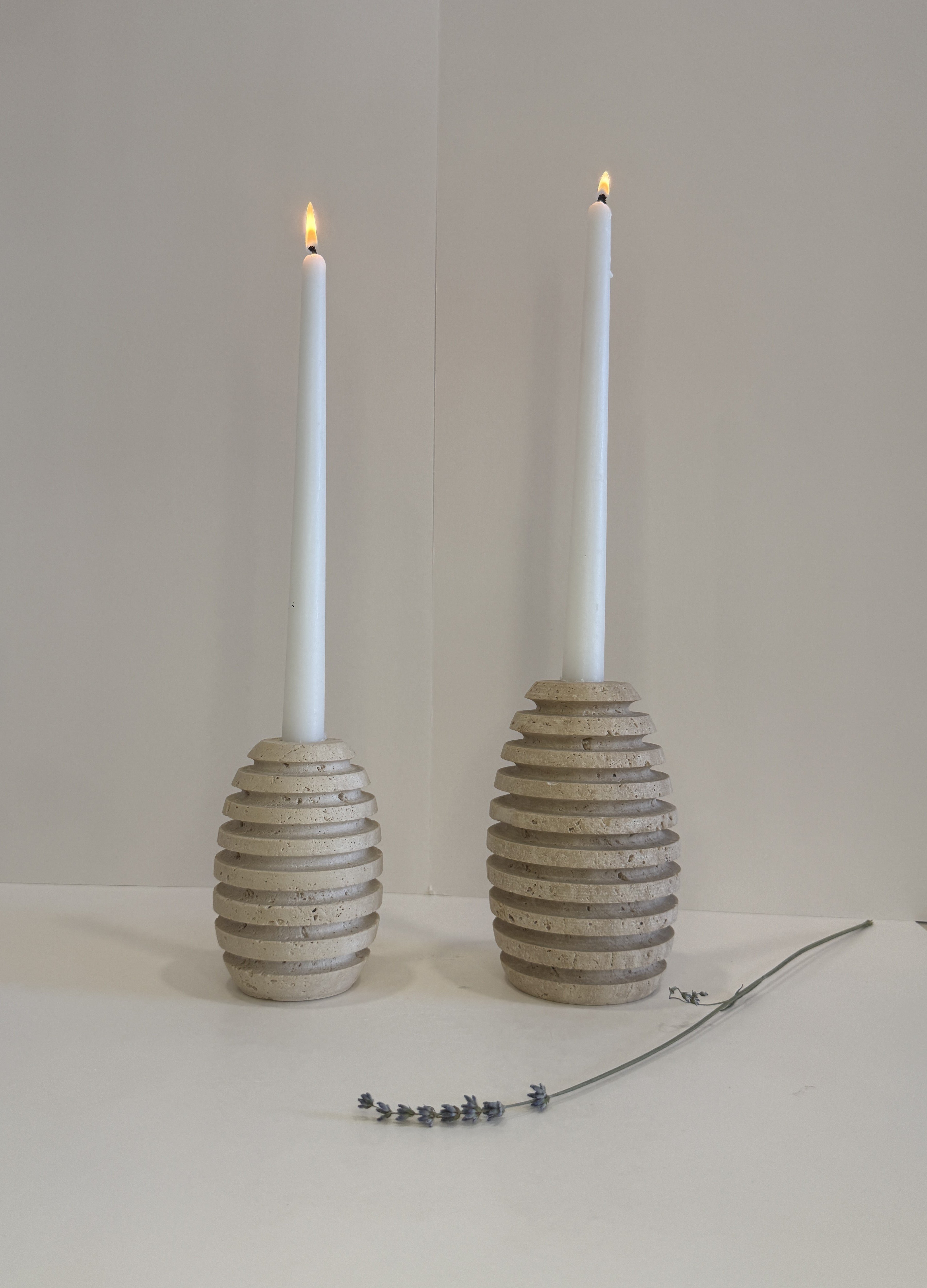 Travertine Petite Tea Light Holder — Set of 2 — detail view 5