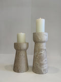Travertine Medium Tea Light Holder — Set of 2 — handmade natural marble & stone décor by Moonlit Marble