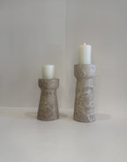 Travertine Medium Tea Light Holder — Set of 2 — detail view 2