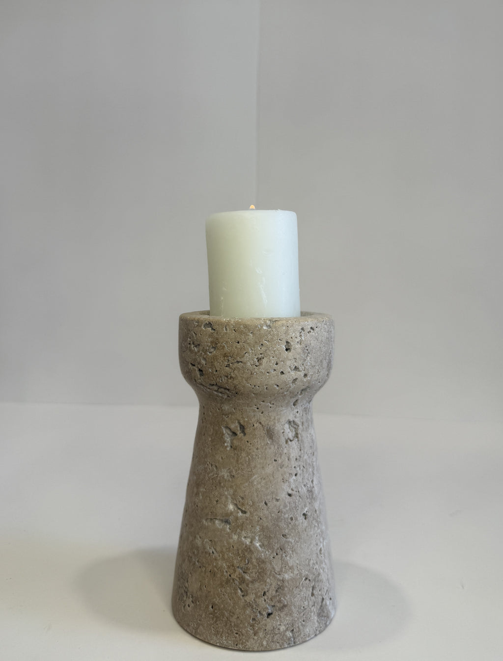 Travertine Medium Tea Light Holder — Set of 2 — detail view 5