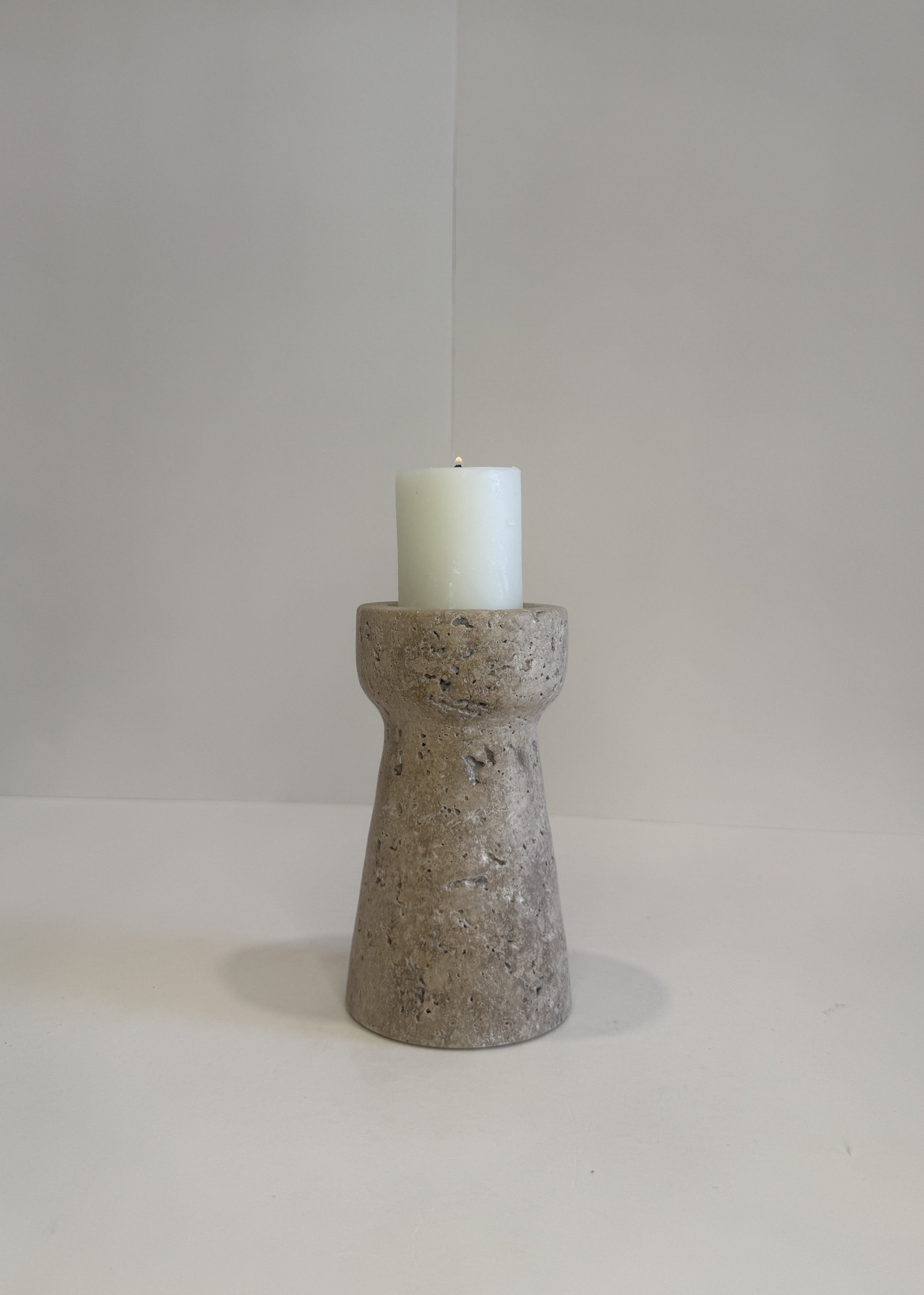 Travertine Medium Tea Light Holder — Set of 2 — detail view 6
