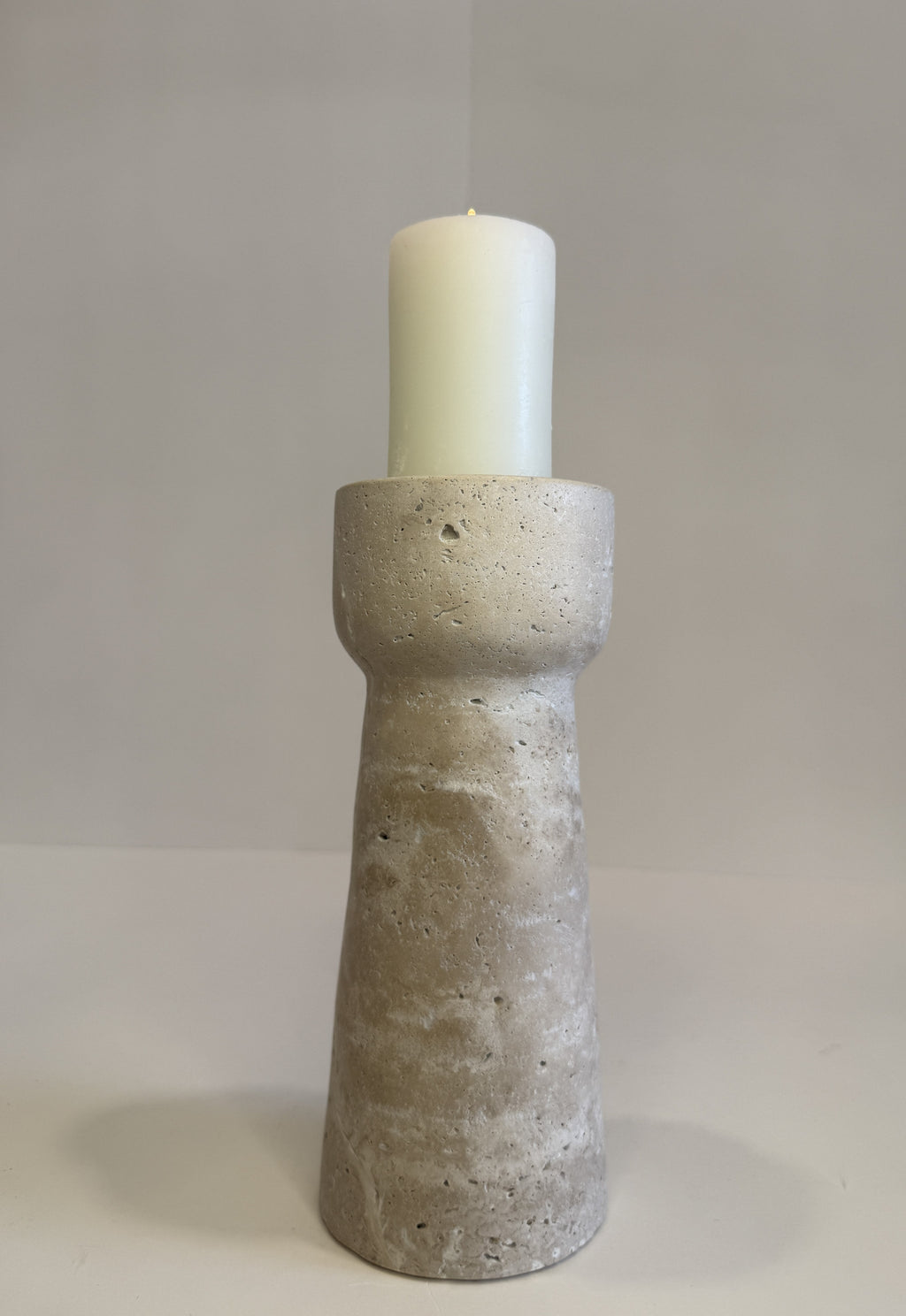 Travertine Medium Tea Light Holder — Set of 2 — detail view 7