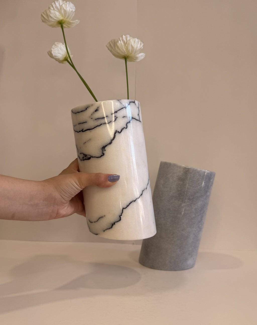 Handmade Marble Flower Vase — detail view 10
