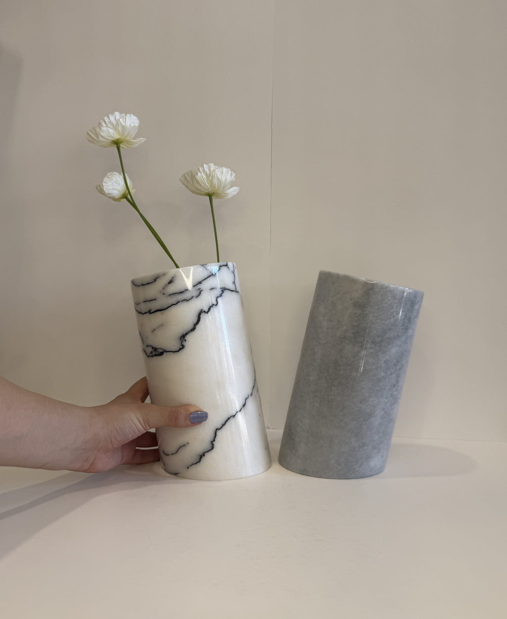 Handmade Marble Flower Vase — detail view 11