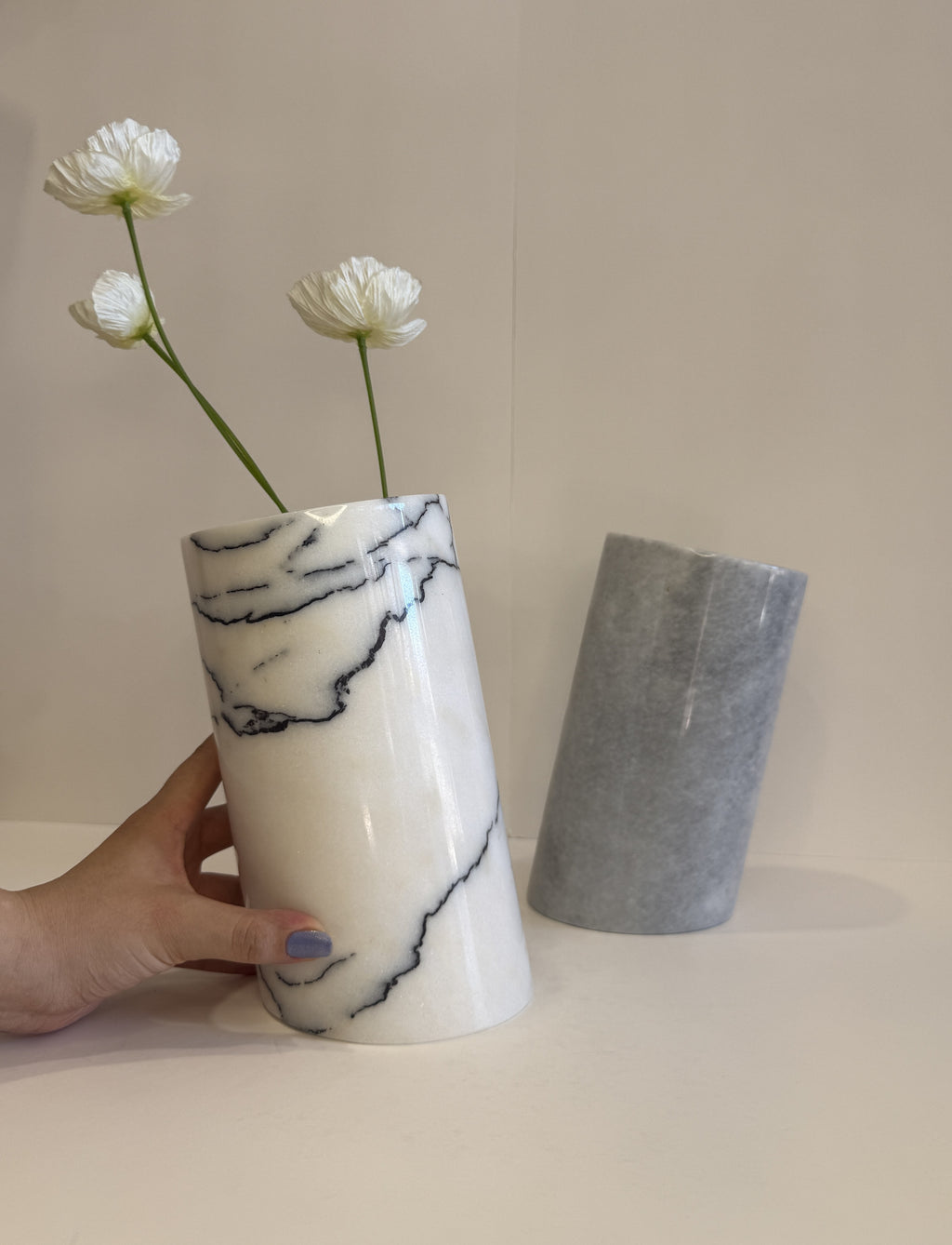Handmade Marble Flower Vase — detail view 12