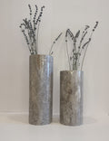 Grey Marble Pillar Vase — handmade natural marble & stone décor by Moonlit Marble