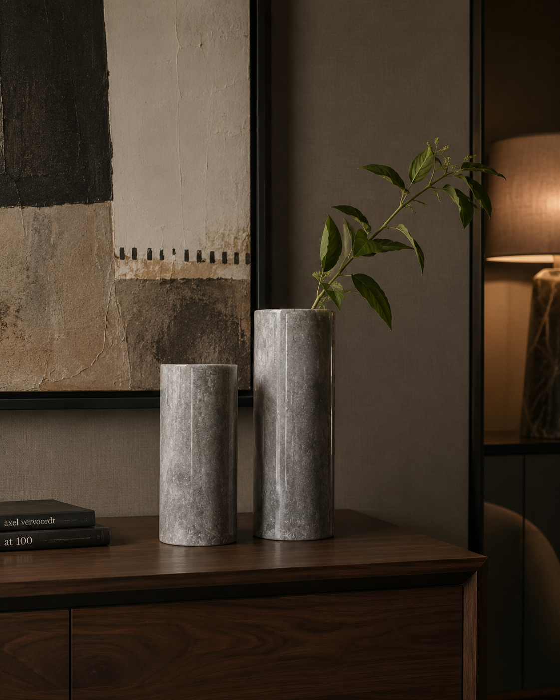 Grey Marble Pillar Vase — detail view 10