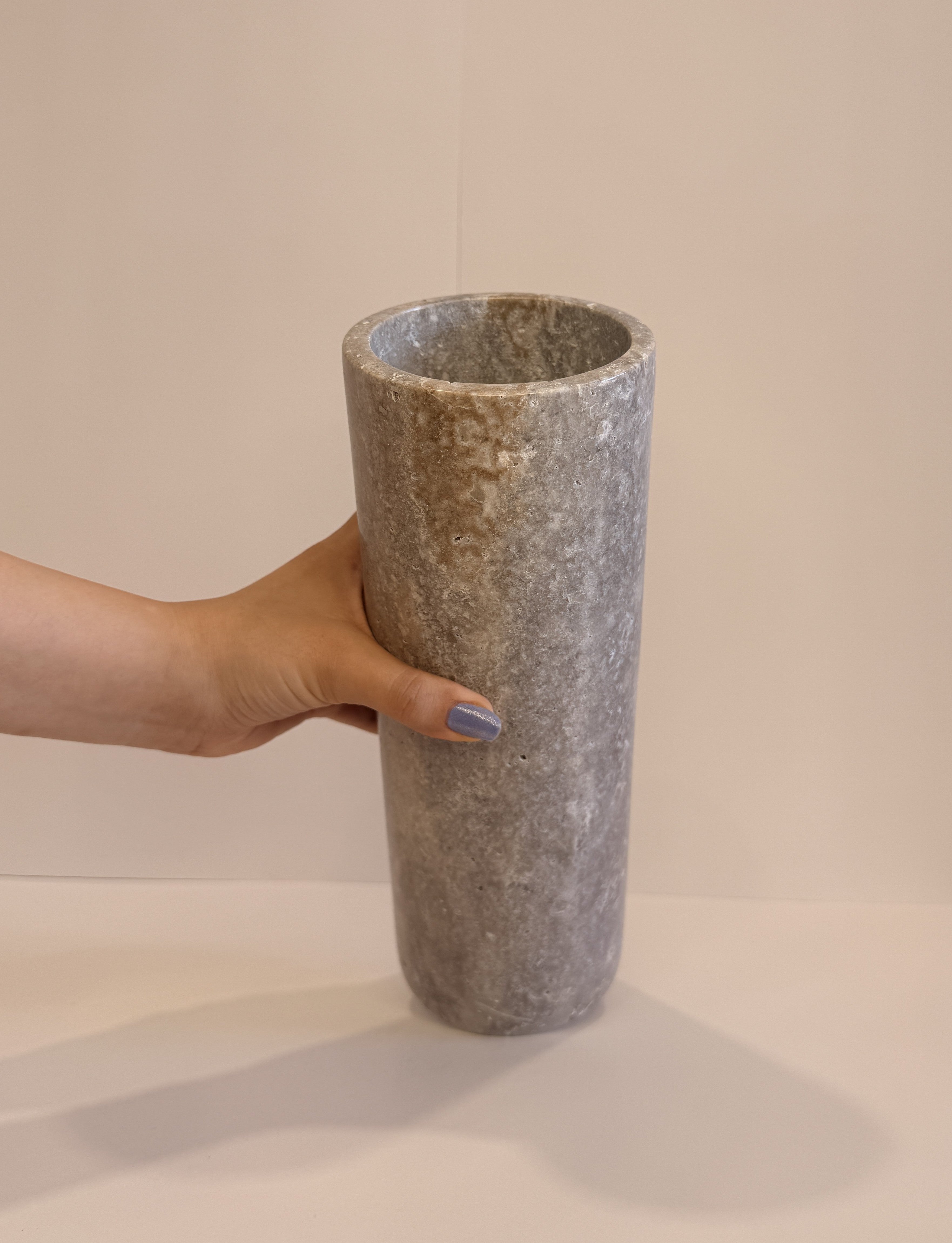 Grey Marble Pillar Vase — detail view 5