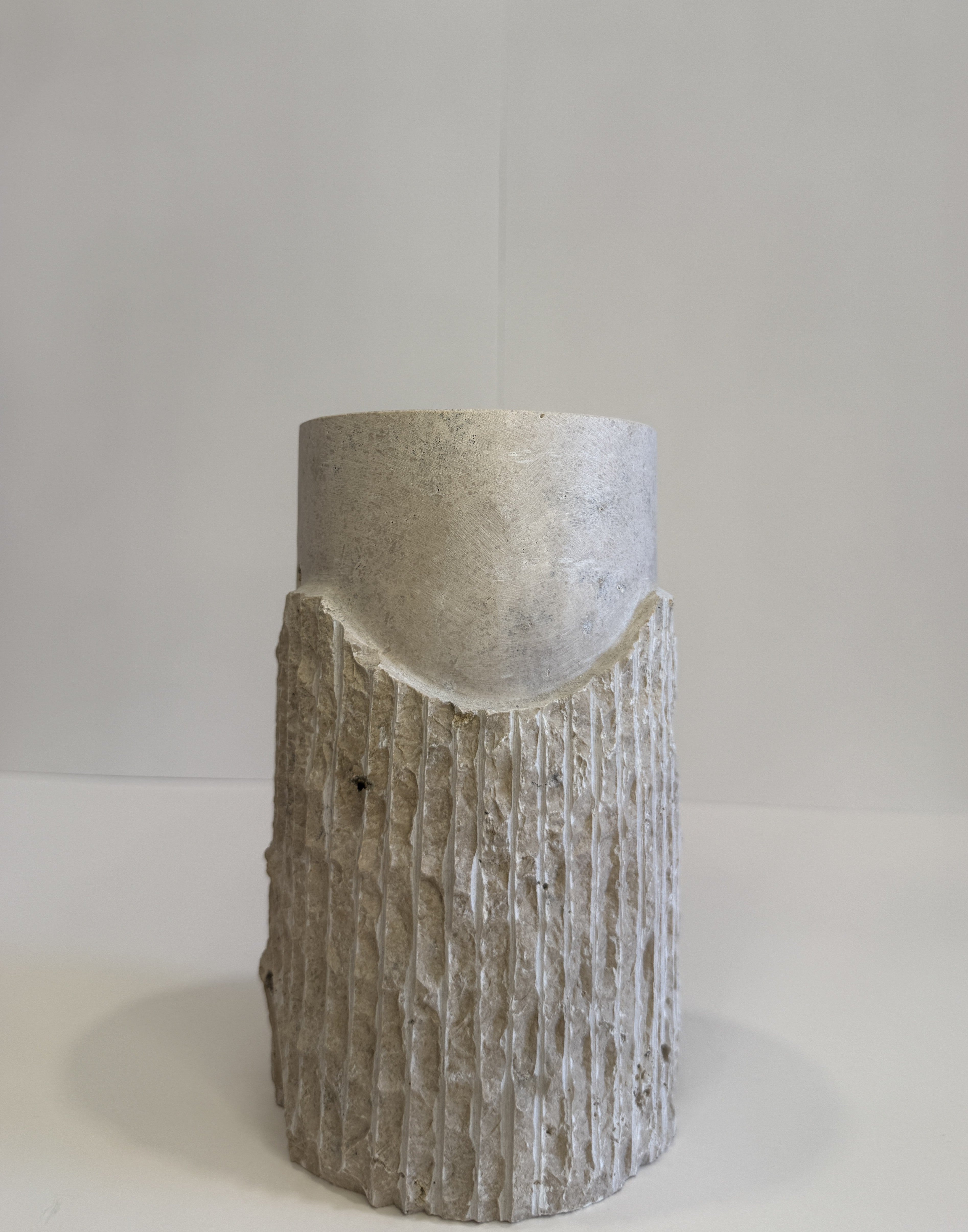 Travertine Flower Vase — handmade natural marble & stone décor by Moonlit Marble