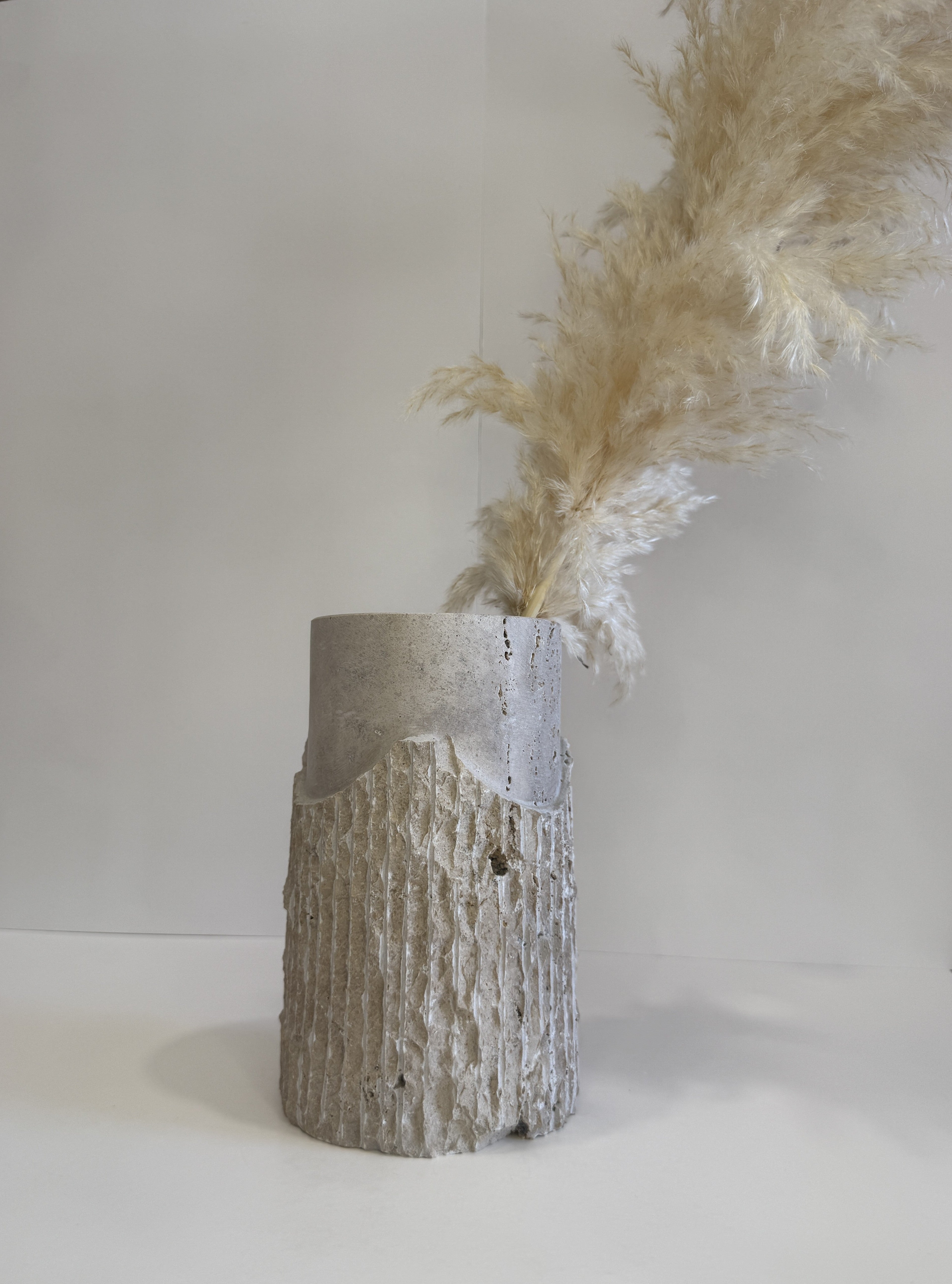 Travertine Flower Vase — detail view 1