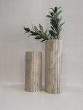 Travertine Stem Vase — handmade natural marble & stone décor by Moonlit Marble