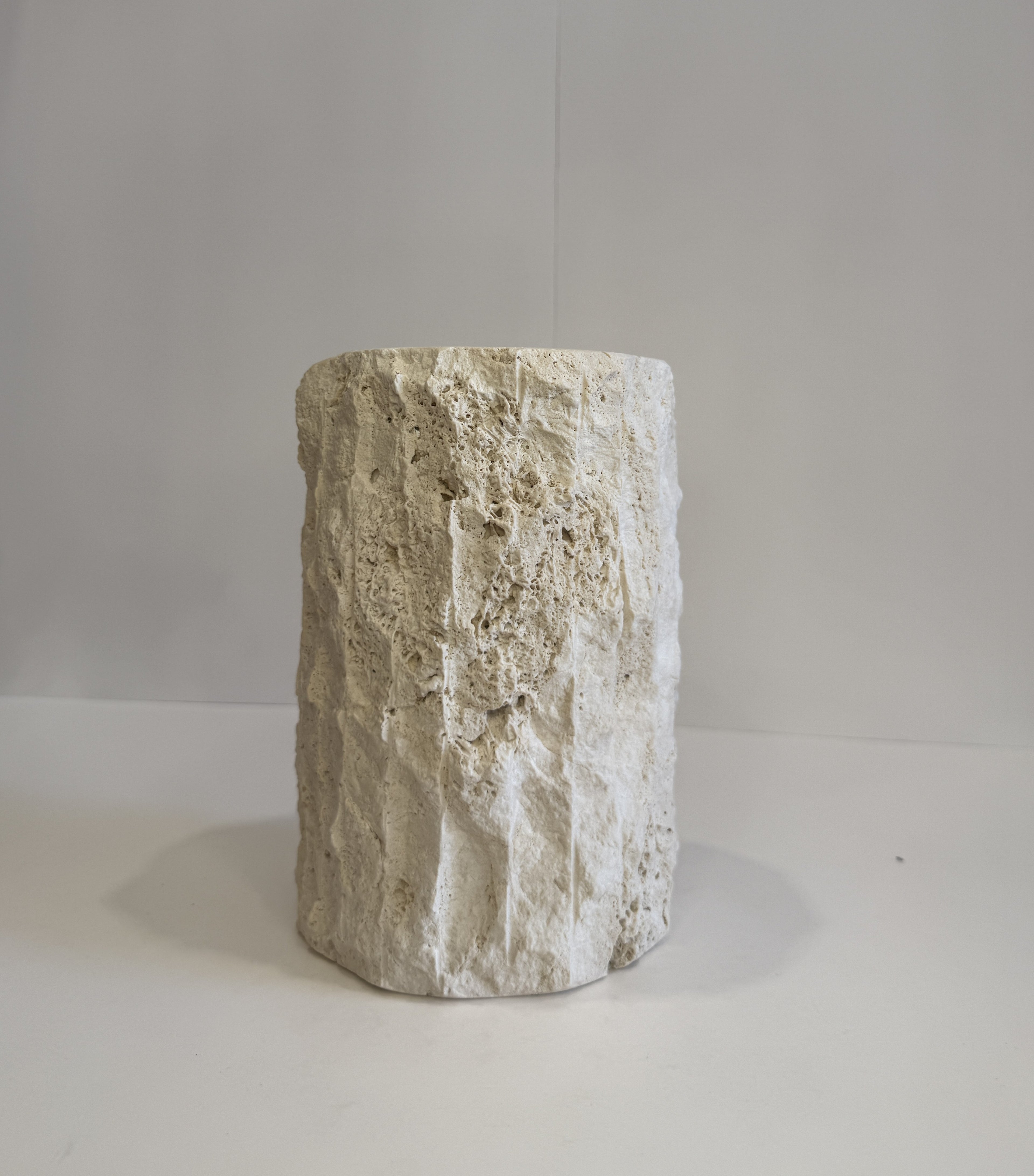 Travertine Ribbed Vase — detail view 4