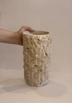 Travertine Ribbed Vase — detail view 6