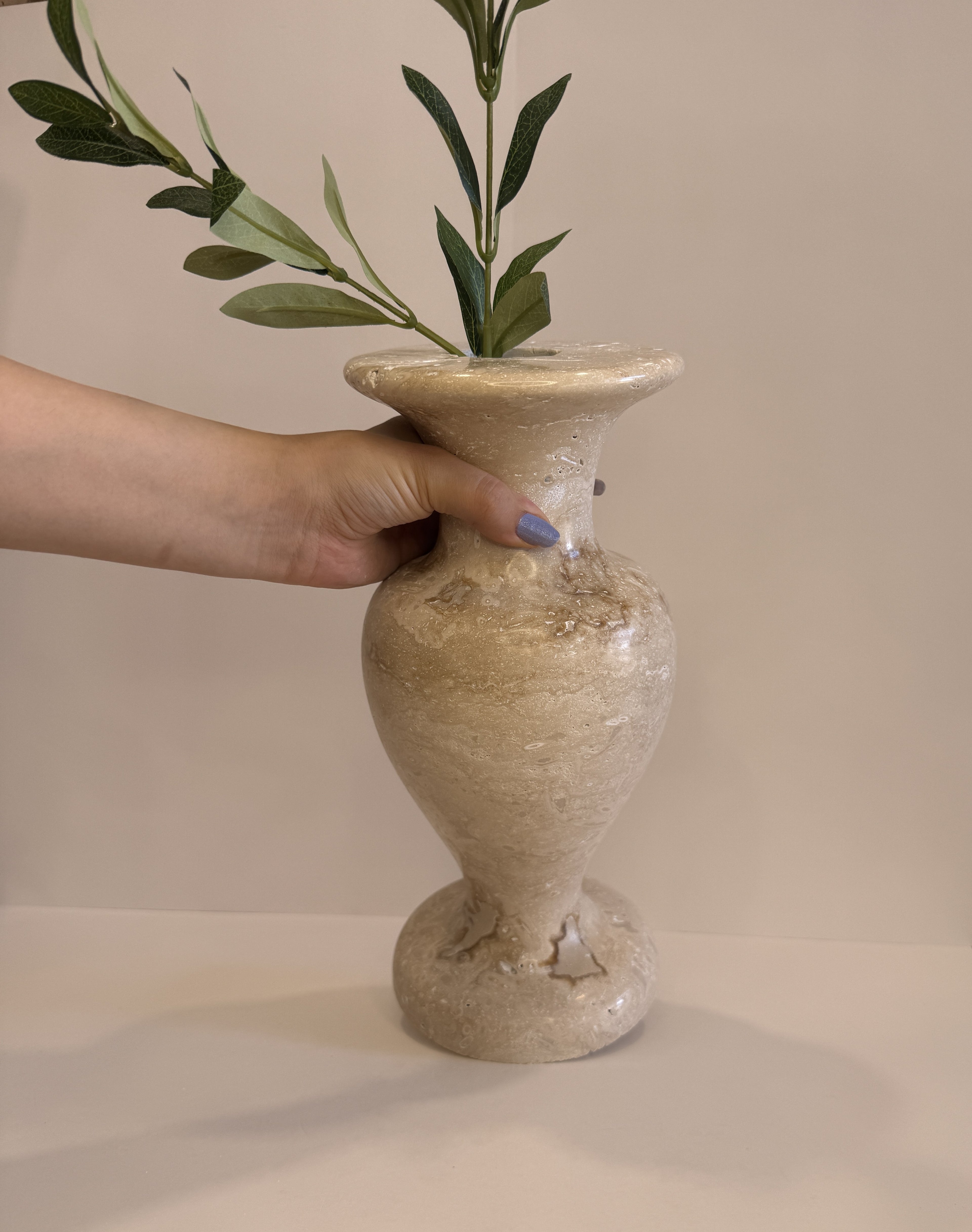 Handmade Marble Pillar Vase — detail view 7
