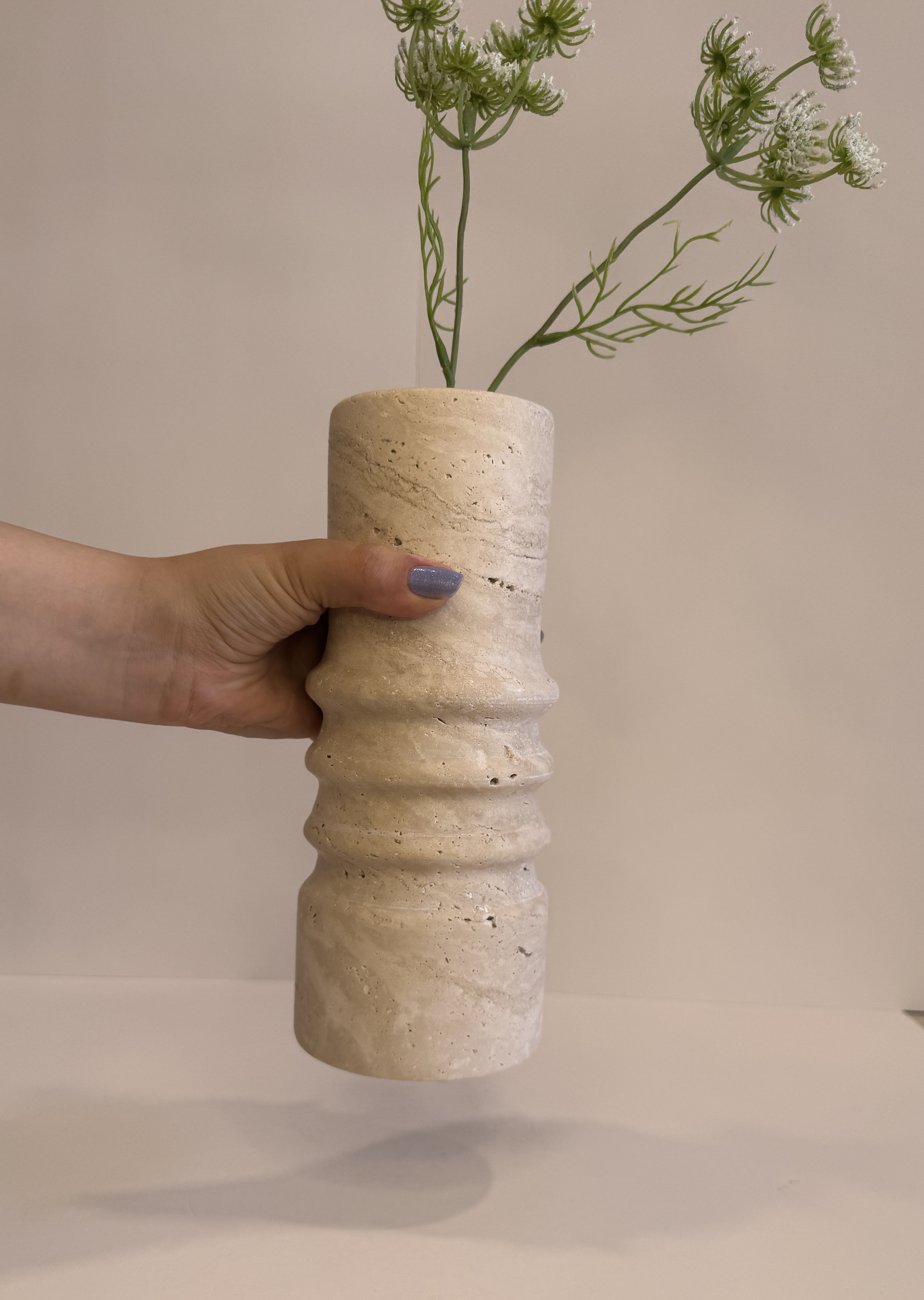 Handmade Marble Stem Vase — detail view 5