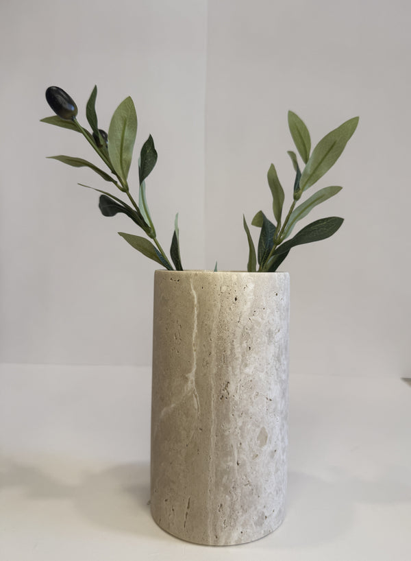 Travertine Bud Vase — handmade natural marble & stone décor by Moonlit Marble