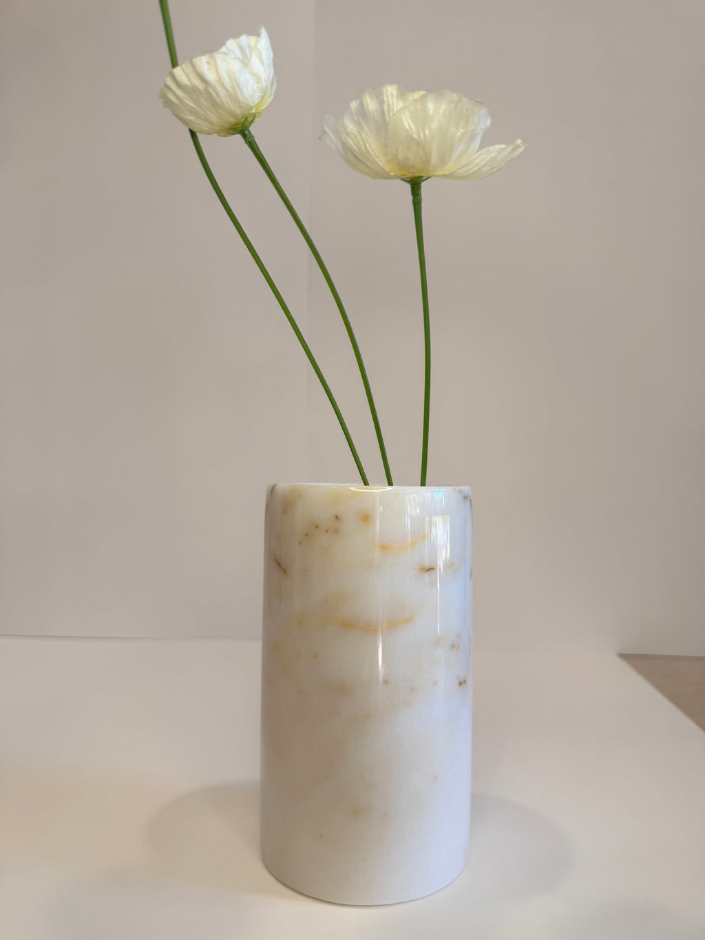 White Marble Flower Vase — detail view 7