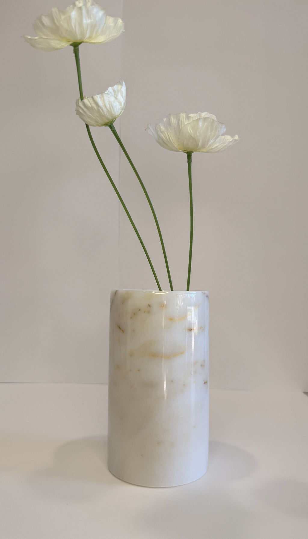White Marble Flower Vase — detail view 8