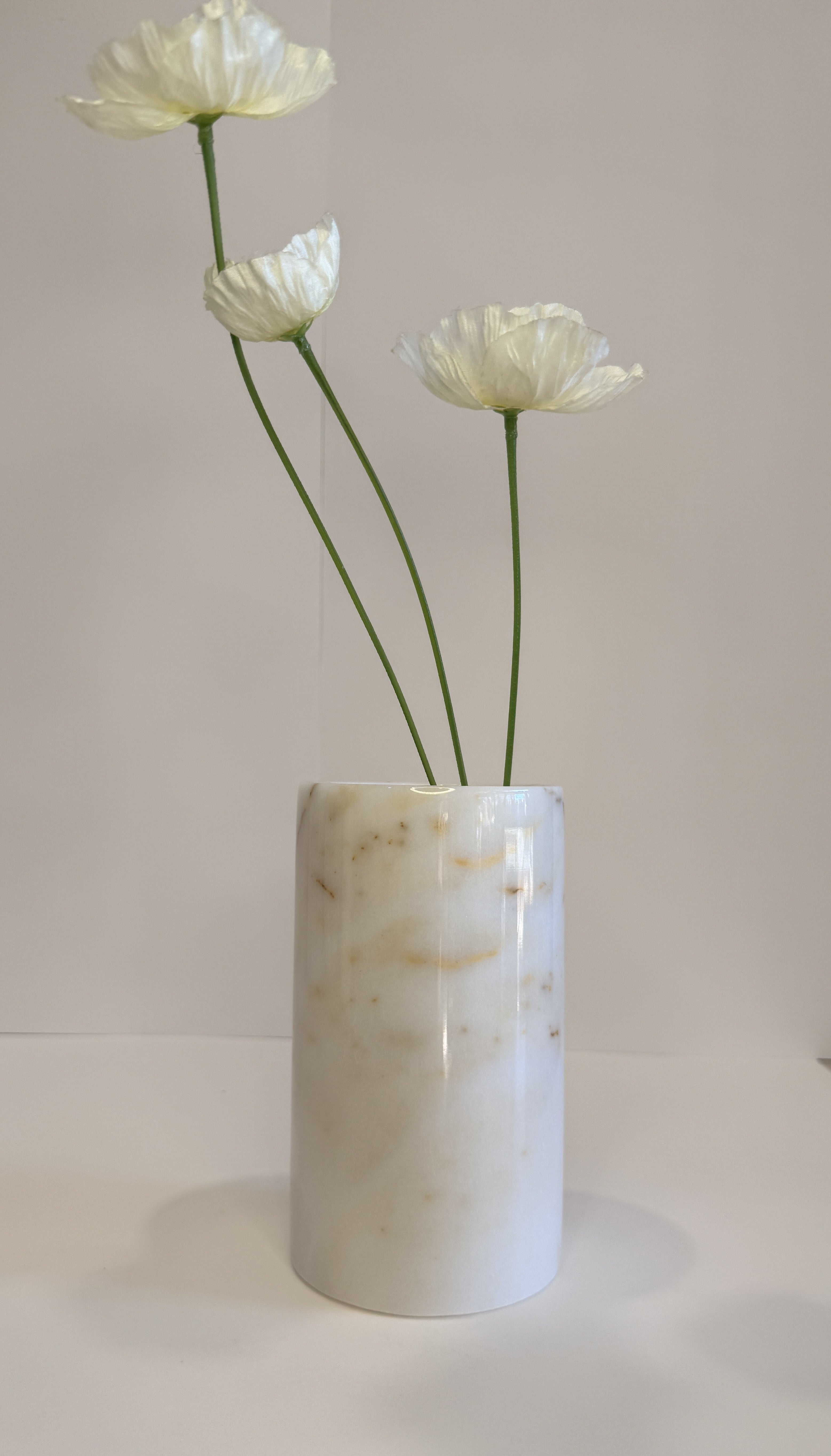 White Marble Flower Vase — detail view 8