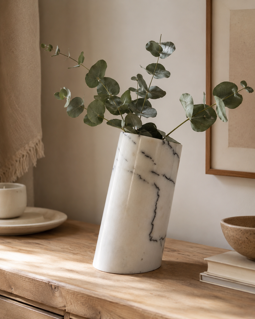 Handmade Marble Flower Vase — detail view 14