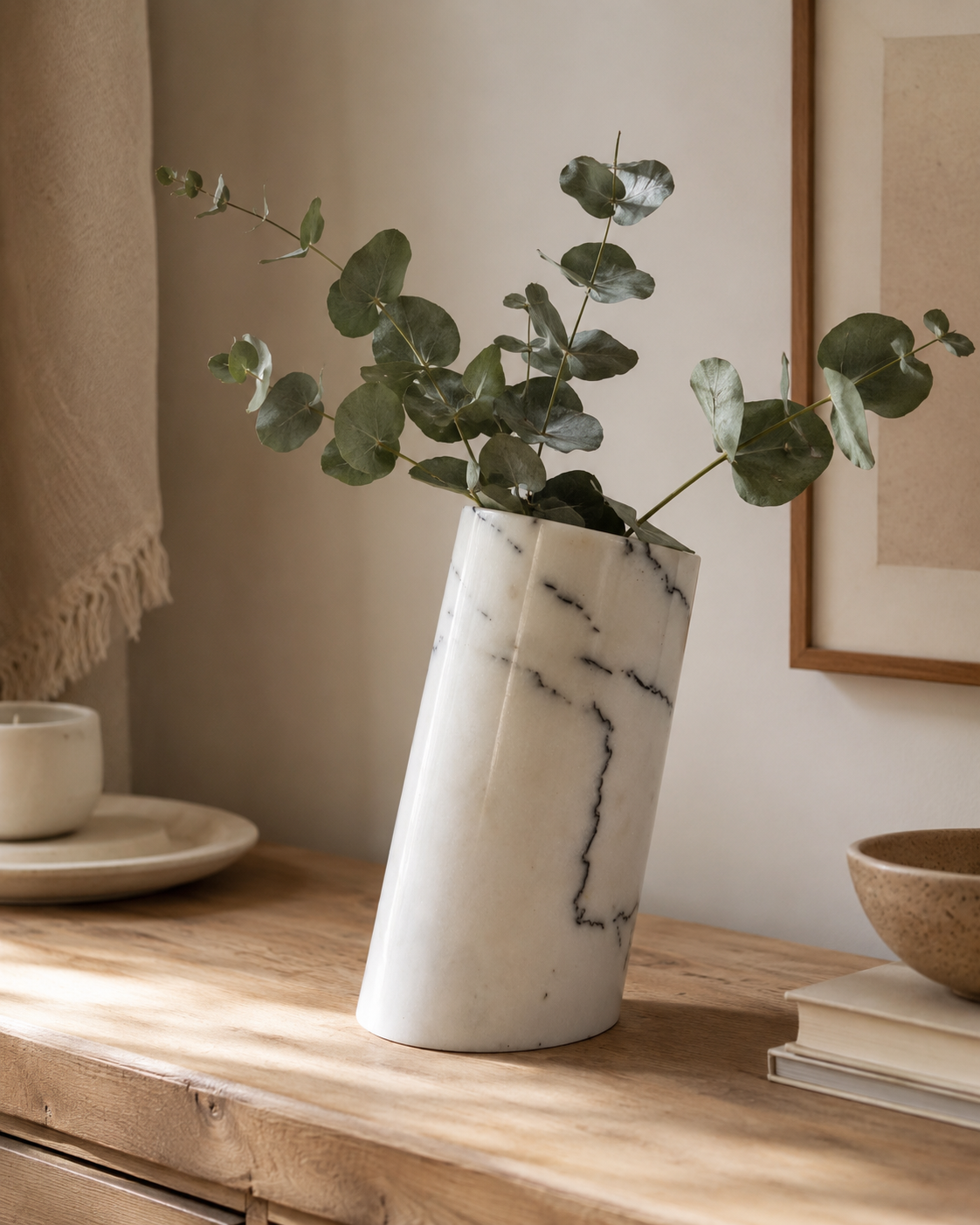 Handmade Marble Flower Vase — detail view 14