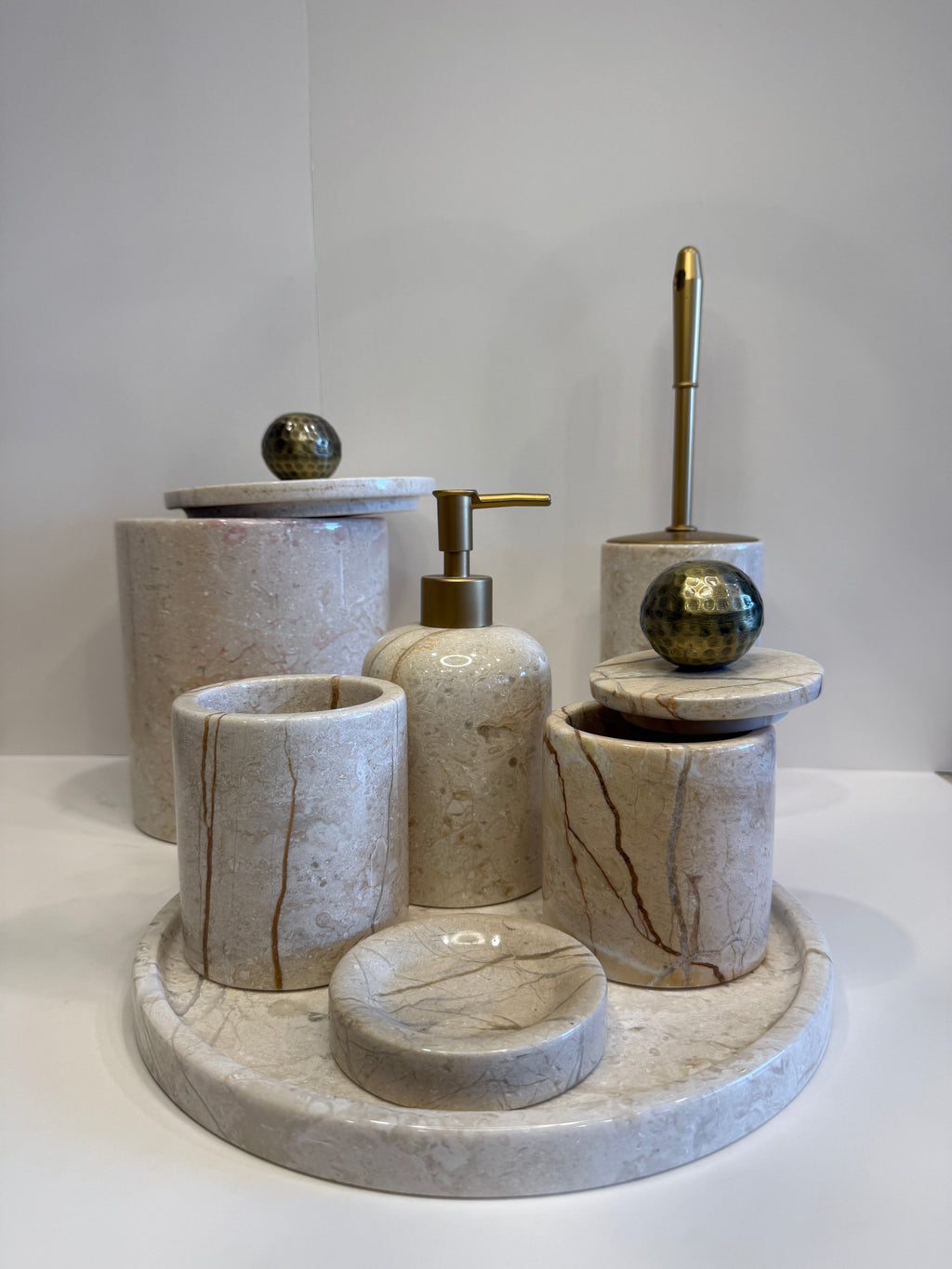 Beige Marble Complete Bathroom Set — detail view 1