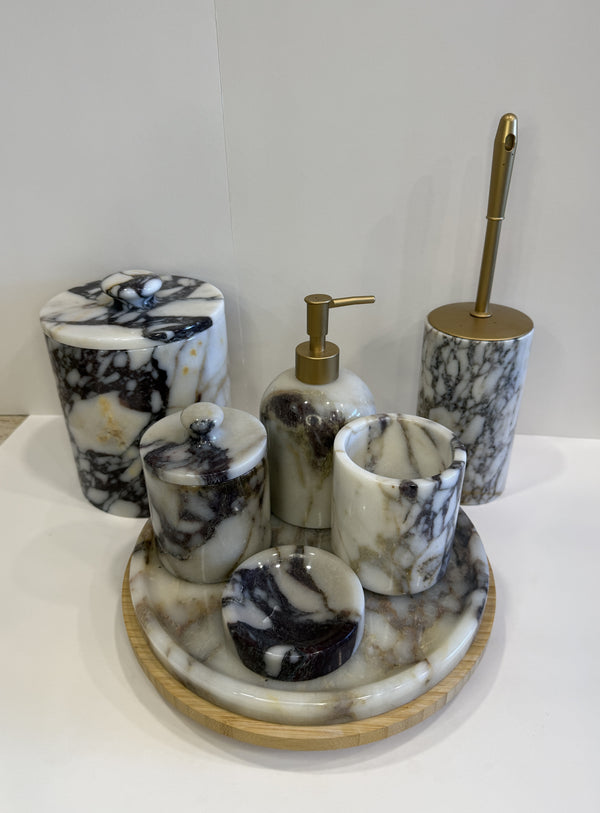 Viola Vanity Bathroom Set — handmade natural marble & stone décor by Moonlit Marble