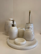 White Marble Spa Bathroom Set — handmade natural marble & stone décor by Moonlit Marble