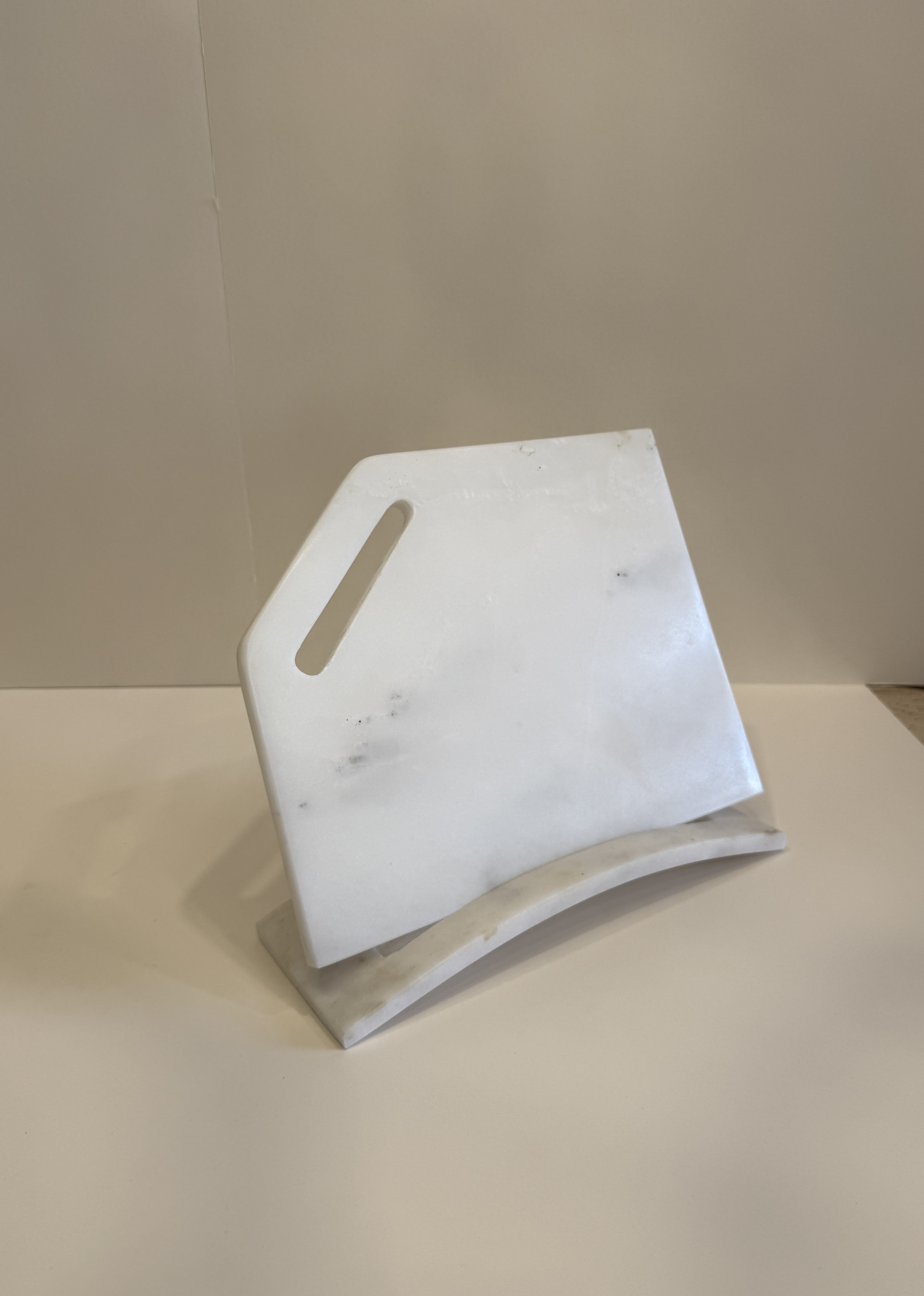 White Marble Round Serving Board — handmade natural marble & stone décor by Moonlit Marble