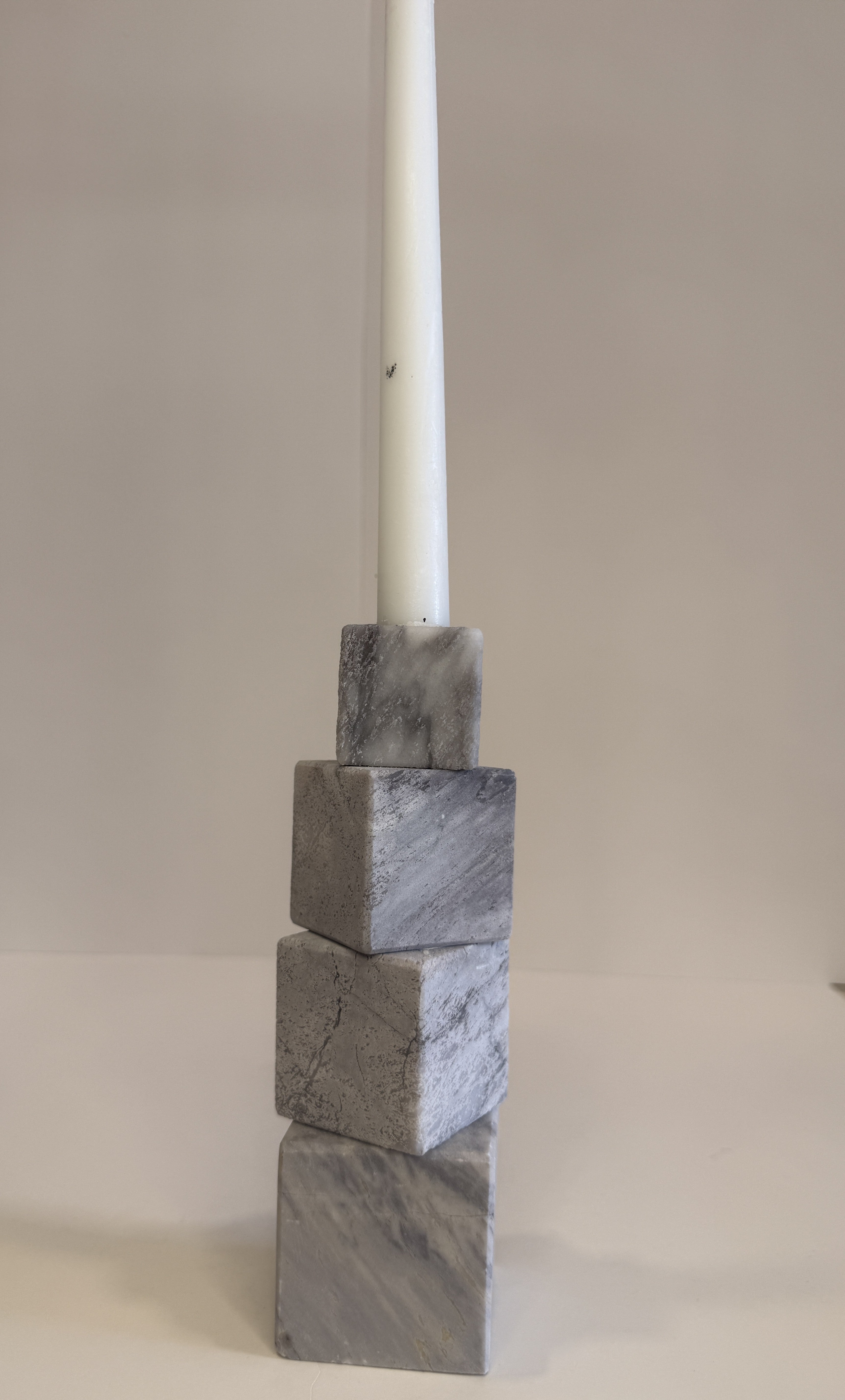Handmade Marble Pillar Candle Holder — detail view 1