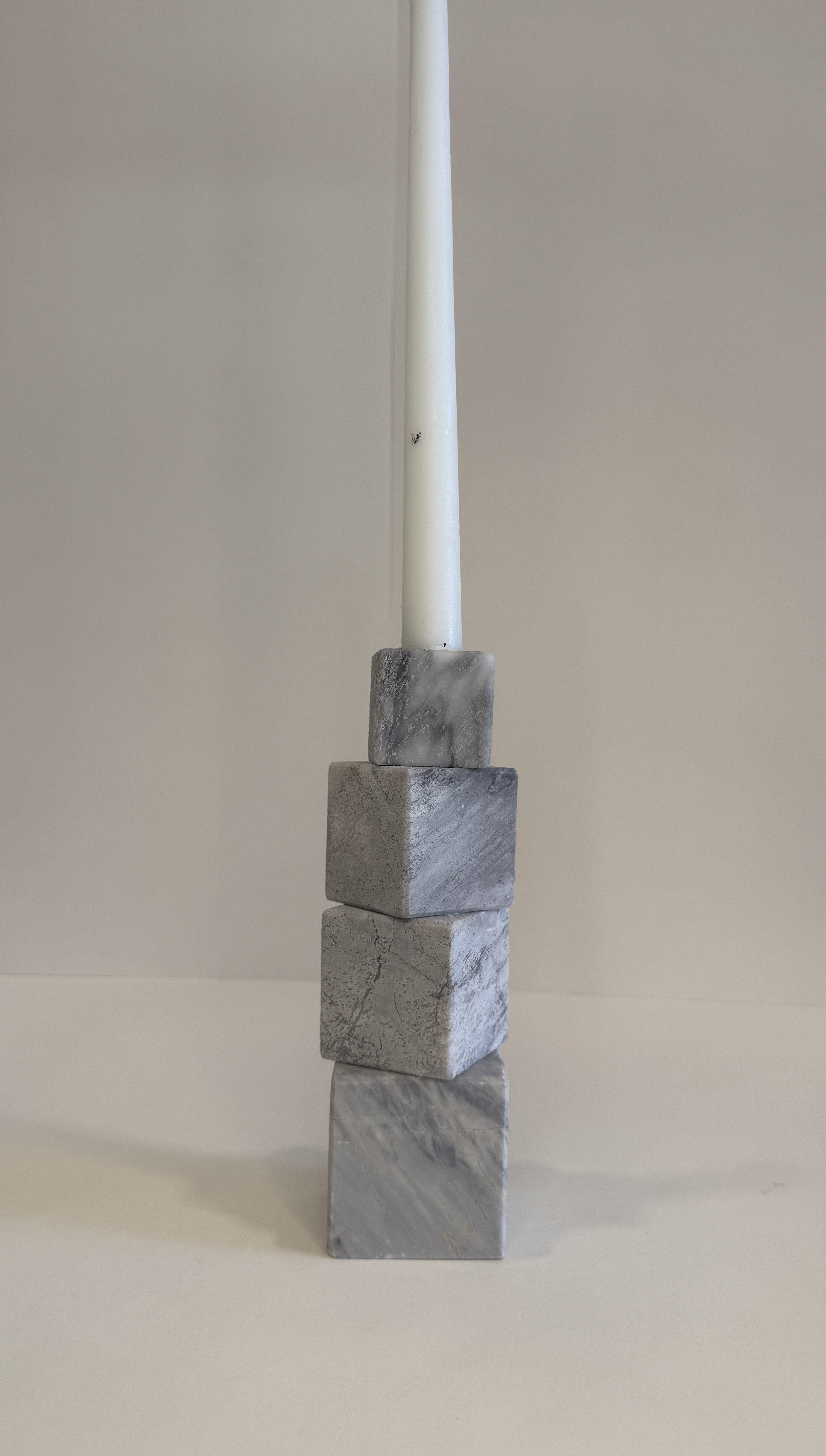 Handmade Marble Pillar Candle Holder — detail view 2