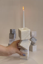 Handmade Marble Pillar Candle Holder — detail view 16