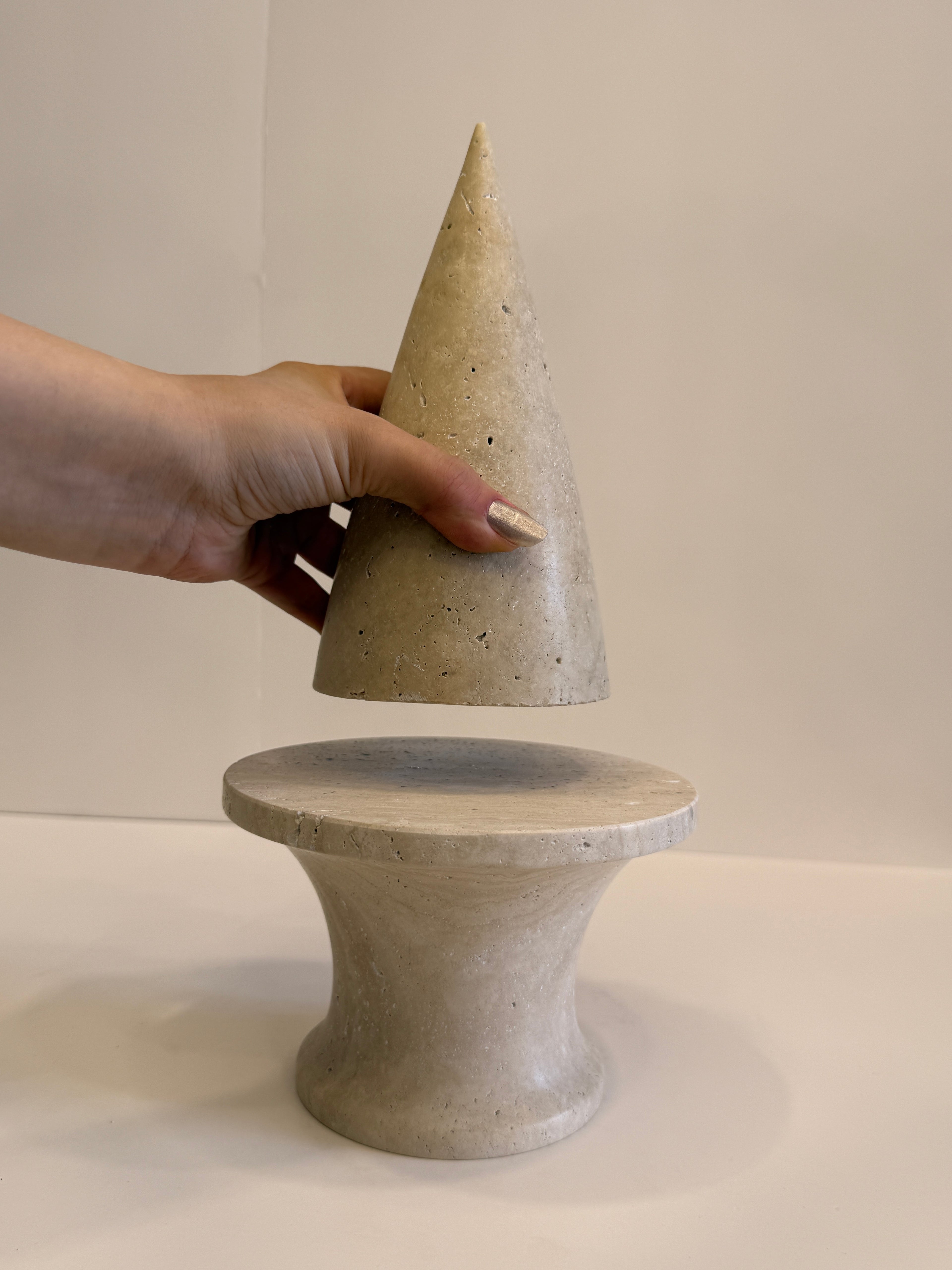 Travertine Cone Object — detail view 1