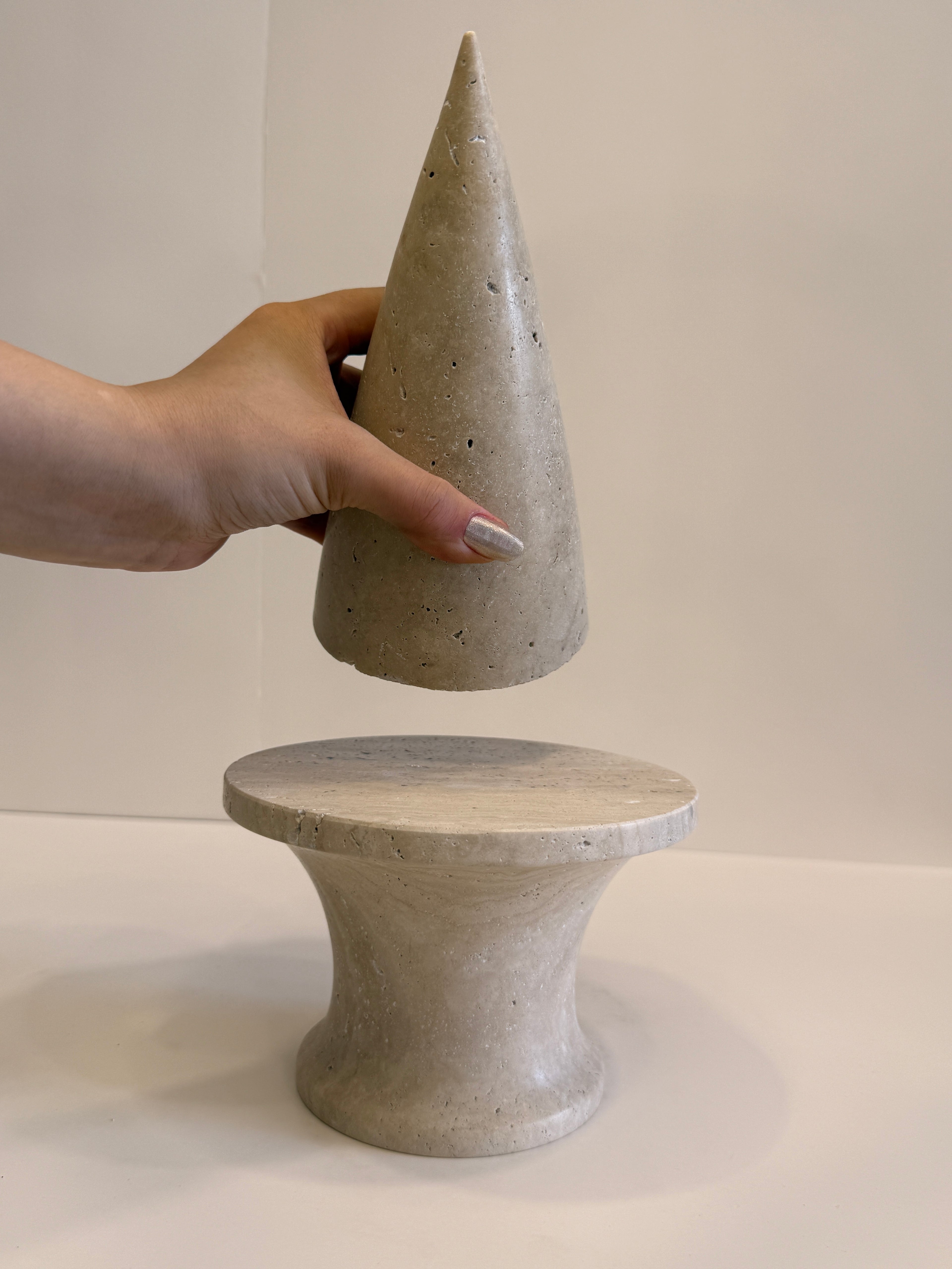Travertine Cone Object — detail view 2