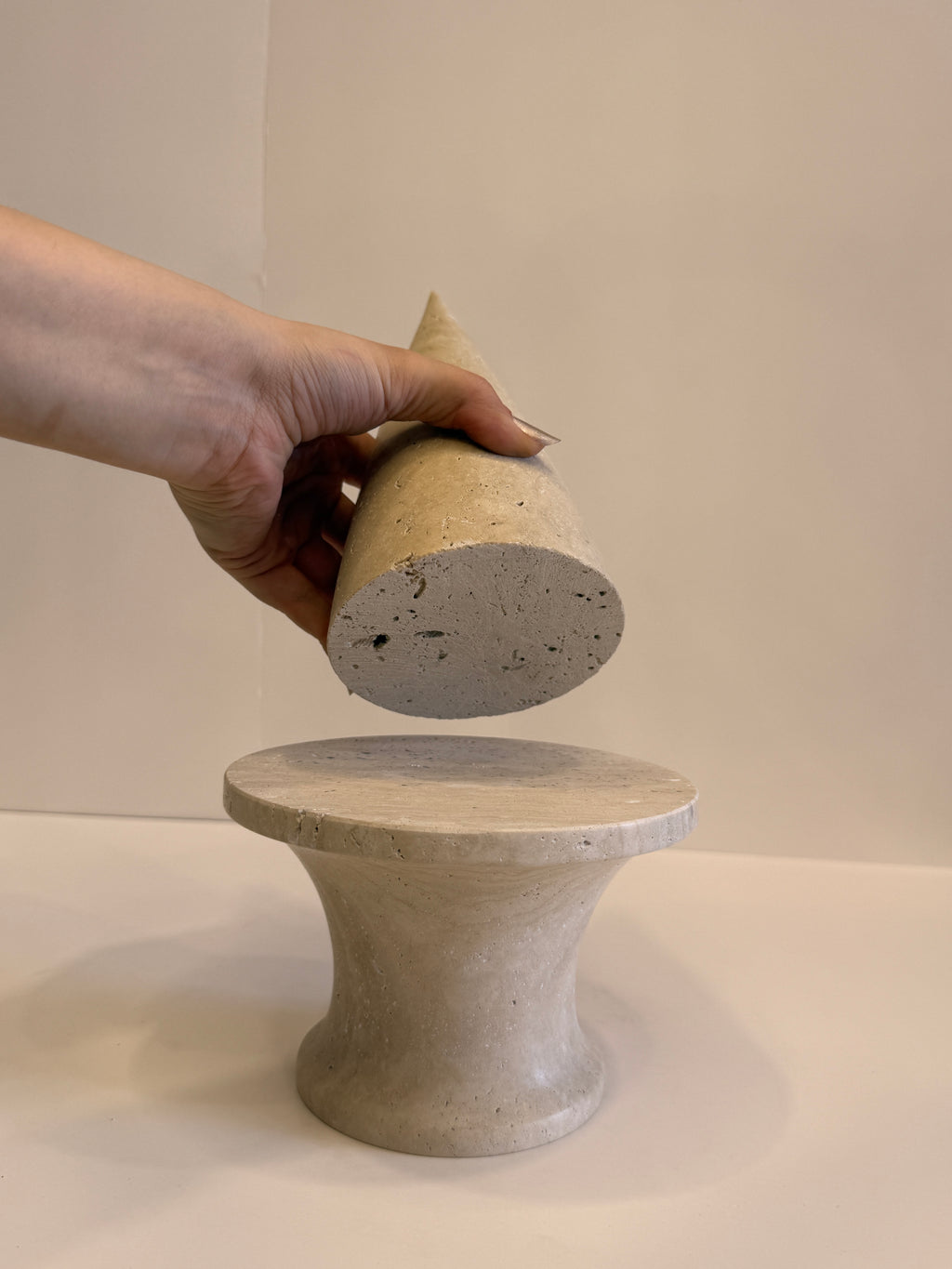Travertine Cone Object — detail view 3
