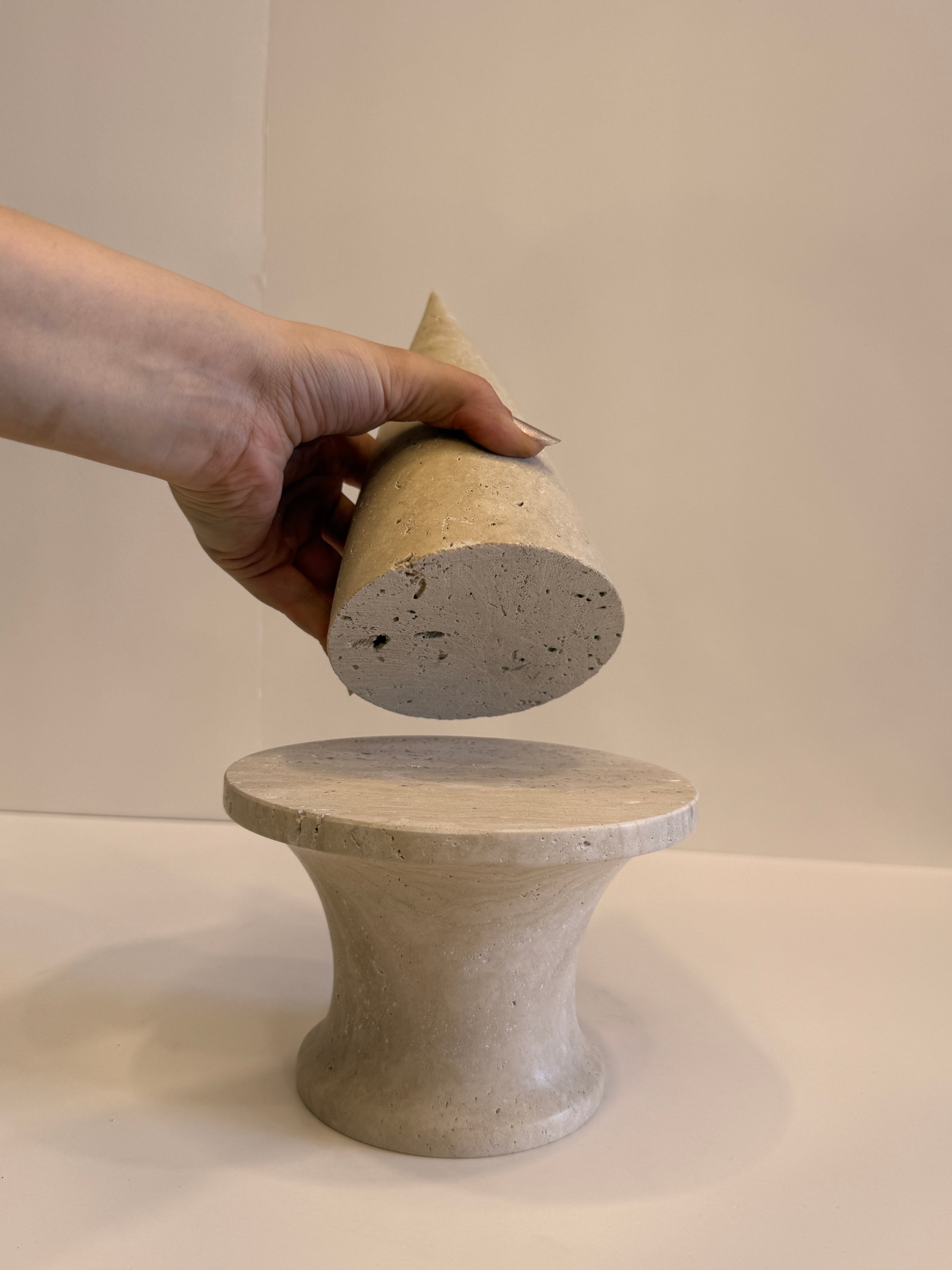 Travertine Cone Object — detail view 3