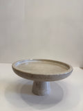 Beige Marble Compote Footed Bowl — handmade natural marble & stone décor by Moonlit Marble
