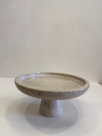 Beige Marble Compote Footed Bowl — handmade natural marble & stone décor by Moonlit Marble
