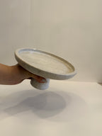 Beige Marble Compote Footed Bowl — detail view 7