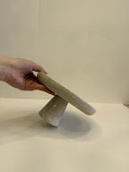 Beige Marble Compote Footed Bowl — detail view 3