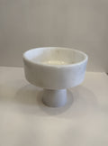 White Marble Tapered Footed Bowl — handmade natural marble & stone décor by Moonlit Marble