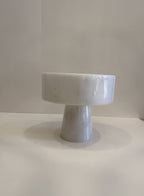 White Marble Tapered Footed Bowl — detail view 2