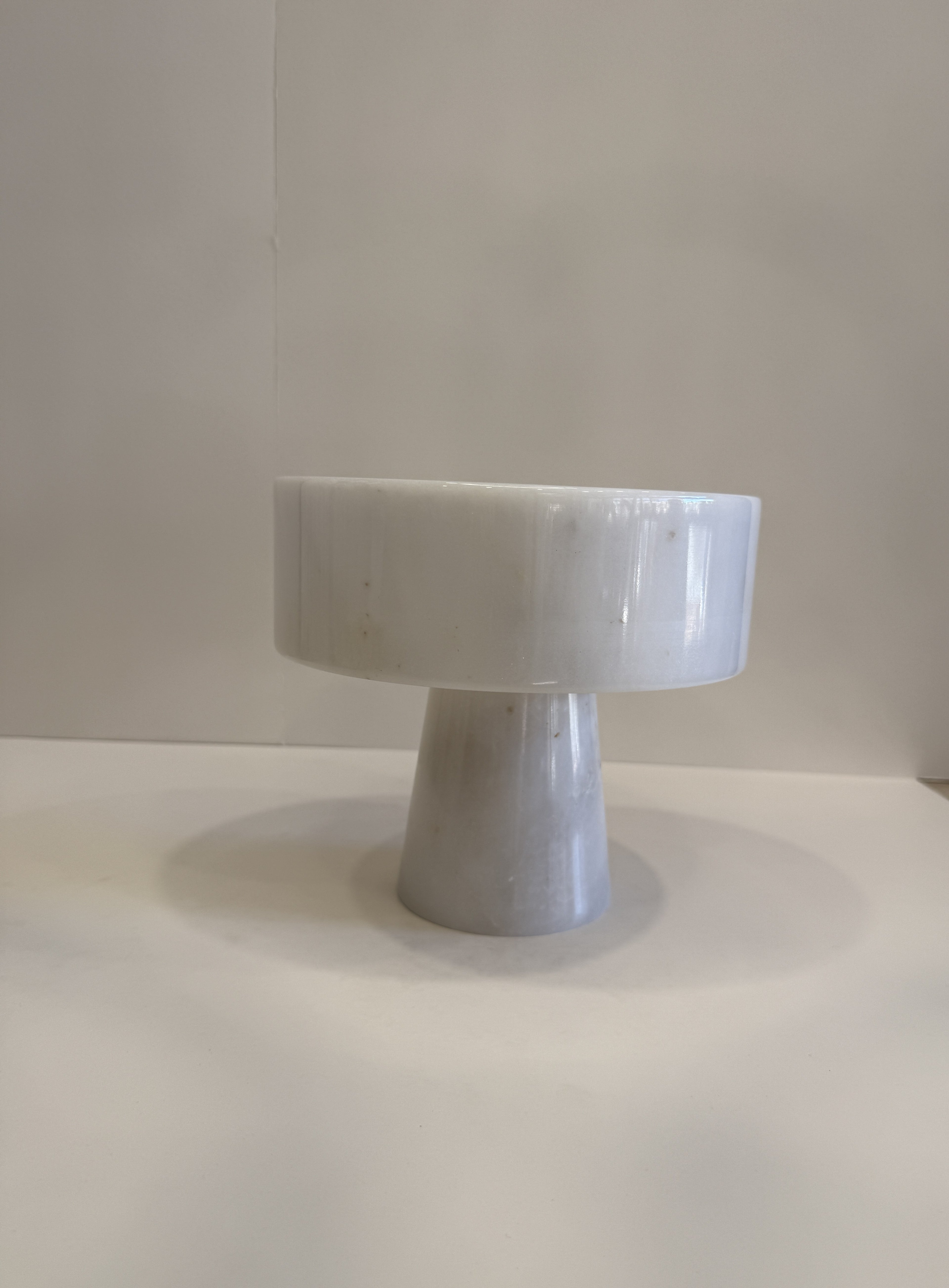 White Marble Tapered Footed Bowl — detail view 2