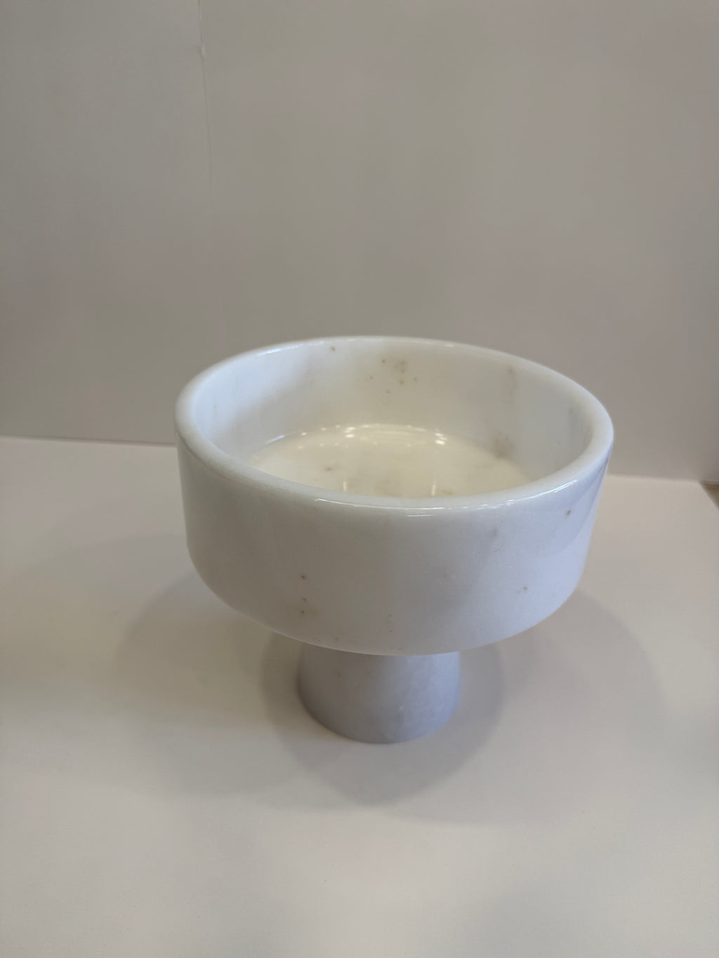 White Marble Tapered Footed Bowl — detail view 3